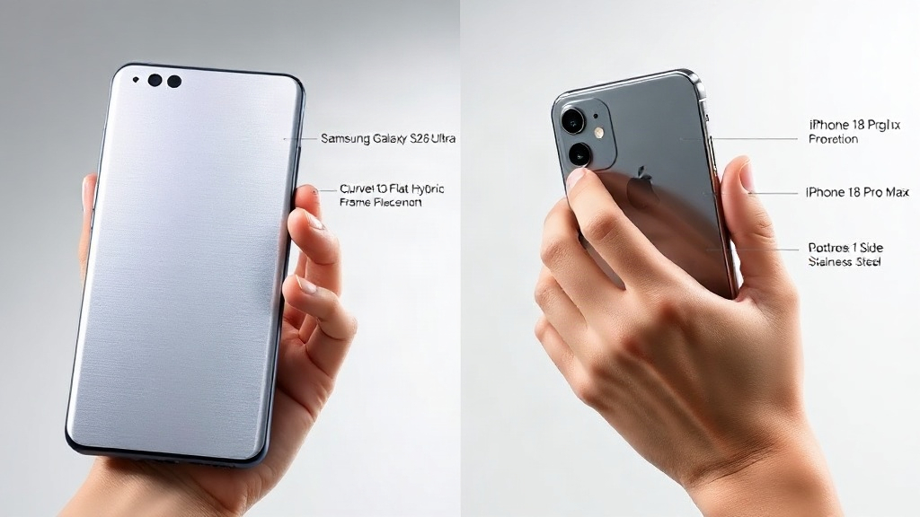 Galaxy S26 Ultra Design Evolution: Frame Redesign & Comfort Comparison vs iPhone 18 Pro Max